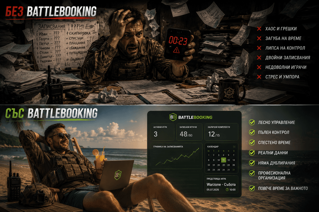 Организаторът почива, докато BattleBooking управлява записванията